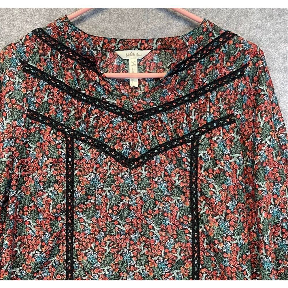 MATILDA JANE Blouse Top Small Floral Long Sleeve Boho Peplum Lace Cottagecore - Picture 2 of 8